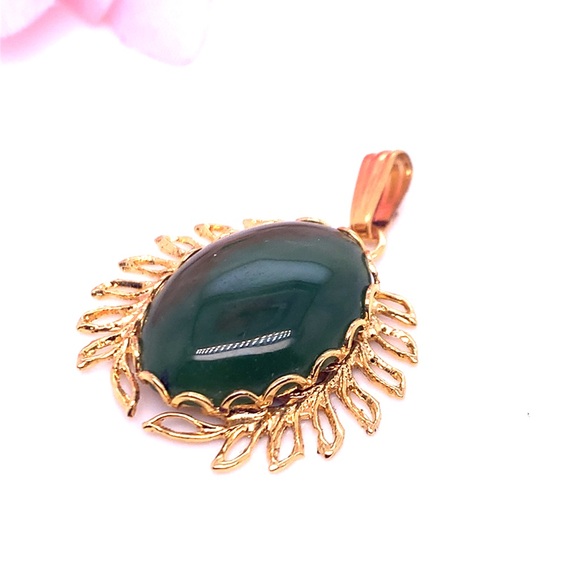2/$10  Green Pendant with Gold Accents - Picture 2 of 6